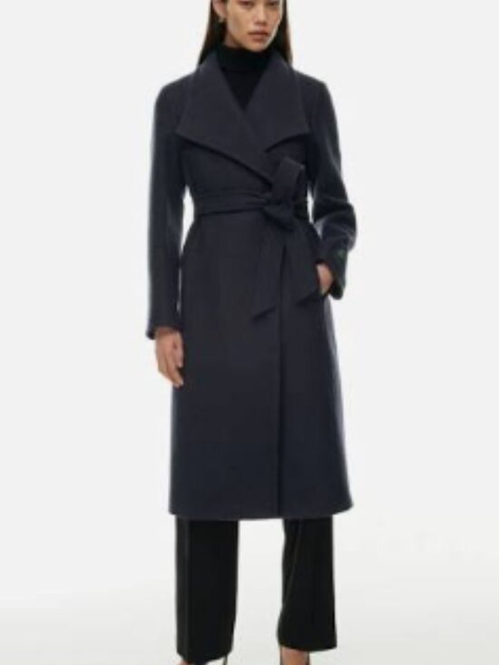 Babaton Jackets & Blazers - Babaton Montage Coat Black Small Camel Hair & Virgin Wool Wrap Belted
